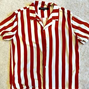 PacSun Striped Short Sleeve Button Down - L